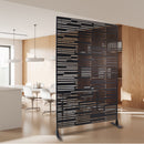 Outdoor & Indoor Privacy Screen Freestanding Decorative Panel Black Steel 76' H x 48' W