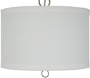 14"W Light Pendant Brushed Nickel Finish with Oatmeal Linen Shade