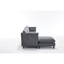 Modular Sectional Sofa,  L Shaped Couch Set for Living Room, 4-Seater Comfy Cloud Couches with Movable Ottoman Dark Grey