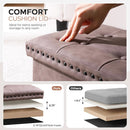 Oak Brown 30-Inch Foldable Storage Ottoman Bench
