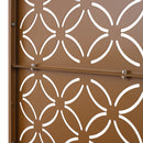 Freestanding Decorative Privacy Screen for Deck Balcony Patio, Metal Privacy Screen 76' H×48' W, Brown