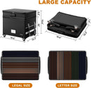 Fireproof File Box With Lock Wheels Rolling Portable