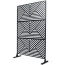 Outdoor & Indoor Privacy Screen Metal Privacy Screen 76' H×48' W, Freestanding Decorative Privacy Screen for Deck Balcony Patio, Privacy Fence Panels for Outside Lawn Garden PS101 BLACK