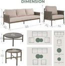 Modern 5-Piece Outdoor Sofa Set with Waterproof Cushions