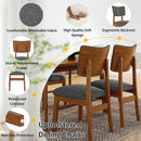 Dining Chairs Set of 4, Wooden Dining Chair Armless, Mid-Century Modern Upholstered Linen Seat Cushion Dining Room Chair for Home Kitchen Dining Room Restaurant