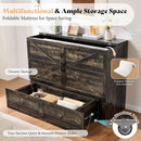 Black Oak Murphy Bed Cabinet With USB Charging Station Queen Size