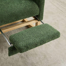 25.4"W Rocking Chair for Nursery, High Back Glider Chair with Retractable Footrest, Side Pocket, Rocking Accent Armchair with Rubber Wood Legs for Living Room/Bedroom.Green