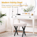 Linen Vanity Ottoman Foot Stool 16.9x12.9x18 Inches