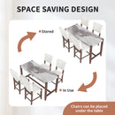 5-Piece Counter Height Dining Set, Faux Marble Bar Table with 4 Upholstered Chairs, Mid-Century Style for Kitchen or Small Spaces