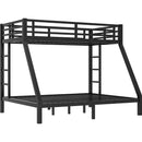 Metal Twin XL over Queen Bunk Bed for Teens and Adults,Space-Saving/Noise Reduced/No Box Spring Needed,Black