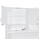 Twin Size Wall Murphy Bed with Top Cabinet, Shelves ,Space Saving Foldable Bed with Light & USB,White