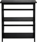 Three Shelf Solid Wood Bookcase For Living Room Storage