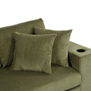 Mirod Large Sectional Sofa with Thick Cushions, and Built-in Cup Holders & Charging Ports