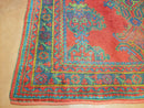 7x11 Turkish Oushak Rug, Vintage Red & Blue Oriental Carpet, Hand Knotted Wool Area Rug 7 x 11, Turkish Sparta Rug, Antique Turkish Rug Nice