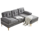 82.6' Modern Sectional Sofas Couches Velvet L Shaped Couches for Living Room, Bedroom(Old SKU:SG000980AAE), Light Grey