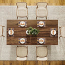 63 Inch Farmhouse Dining Table Vintage Brown Elegant