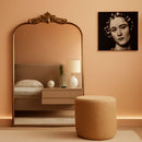 Vintage Gold Mirror 36 By 30 Inch Arched Metal Frame