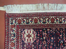 7' X 10' Vintage Handmade Indian Floral Wool Rug Hand Knotted Carpet Ivory Red