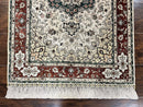 Silk Turkish Kayseri Rug 2.7 x 4, Floral Medallion, Fine Oriental Carpet, Small Vintage Rug, Silk Pile on Silk Foundation, Hand Knotted
