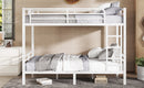 Metal Full XL over Full XL Bunk Bed for Teens and Adults,Space-Saving/Noise Reduced/No Box Spring Needed, White
