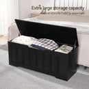 Black 47.2 Inches SolidWood Oversized Storage Bench