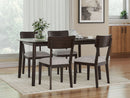 Shorbyn - Dining Room Table Set (Set of 5) - Merlot