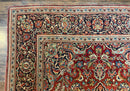 Persian Kashan Rug 4x7, Red, Floral Medallion, Vintage, Wool