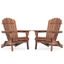 Lounge Patio Chair For Garden Outdoor Wooden Folding Adirondack Chair (Set of 2) Solid Cedar Wood Lounge Patio Chair For Garden