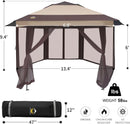 16x16 Pop Up Gazebo With Mosquito Netting For Patio Parties