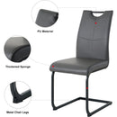 Modern Charcoal PU dining chair living room chair upholstered chair, black metal chair leg design, kitchen, living room, bedroom, dining room side chair (Set of 4)