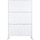 Outdoor & Indoor Privacy Screen Metal Privacy Screen 76' H×48' W, Freestanding Decorative Privacy Screen for Deck Balcony Patio, Privacy Fence Panels for Outside Lawn Garden PS120 WHITE