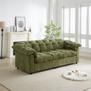 99.2' Chenille Modern Comfort Deep Seat Sofa, Upholstered Fluffy Cloud Sofa Suitable for living rooms, bedrooms, offices and apartments, Green