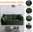 Two Piece Loveseat And Armchair Set In Evergreen Chenille