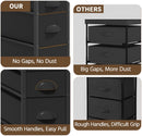 Black SlimStorage Narrow Five Drawer Dresser On Wheels
