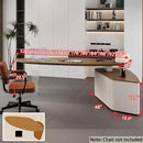 Solid Wood L Shape Desk With Integrated Side Cabinet 56 In