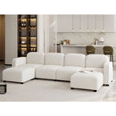 116x58" Velvet Modular Sectional Sofa,U Shaped Reversible Couch Set,Free Combination,6 Seat Sleeper Cloud Sofa Bed with Ottoman,Convertible Oversized Indoor Furniture Pieces for Living Room,Beige