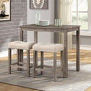 Taupe Upholstered Counter Height Elegant Dining Set