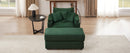 Modern Style Single Sofa Couch with Storage, USB Ports, Cup Holders, Green Corduroy