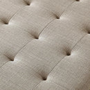 Large Upholstered Tufted Linen Ottoman Coffee Table