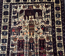 Persian Baluch Tribal Rug 4x6, Human and Bird Pictorials, Vintage, Wool, Collectible