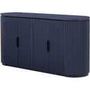 Vertical Striped Door Storage Cabinet with Metal Handles, Adjustable, Suitable for Study, Entryway and Living Room