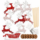 Set of 6 Flying Reindeer Figurines DIY Craft Kit
