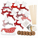 Set of 6 Flying Reindeer Figurines DIY Craft Kit