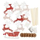 Set of 6 Flying Reindeer Figurines DIY Craft Kit