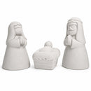 Blank Unpainted White Ceramic Nativity Scene Christmas Figurines 3.3 Inches