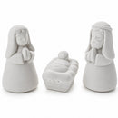 Blank Unpainted White Ceramic Nativity Scene Christmas Figurines 3.3 Inches