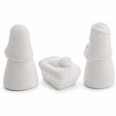 Blank Unpainted White Ceramic Nativity Scene Christmas Figurines 3.3 Inches
