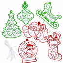 Set of 6 Foil Christmas Ornaments