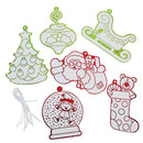 Set of 6 Foil Christmas Ornaments