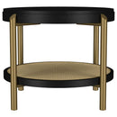Arini 2-piece Round Coffee and End Table Set Black